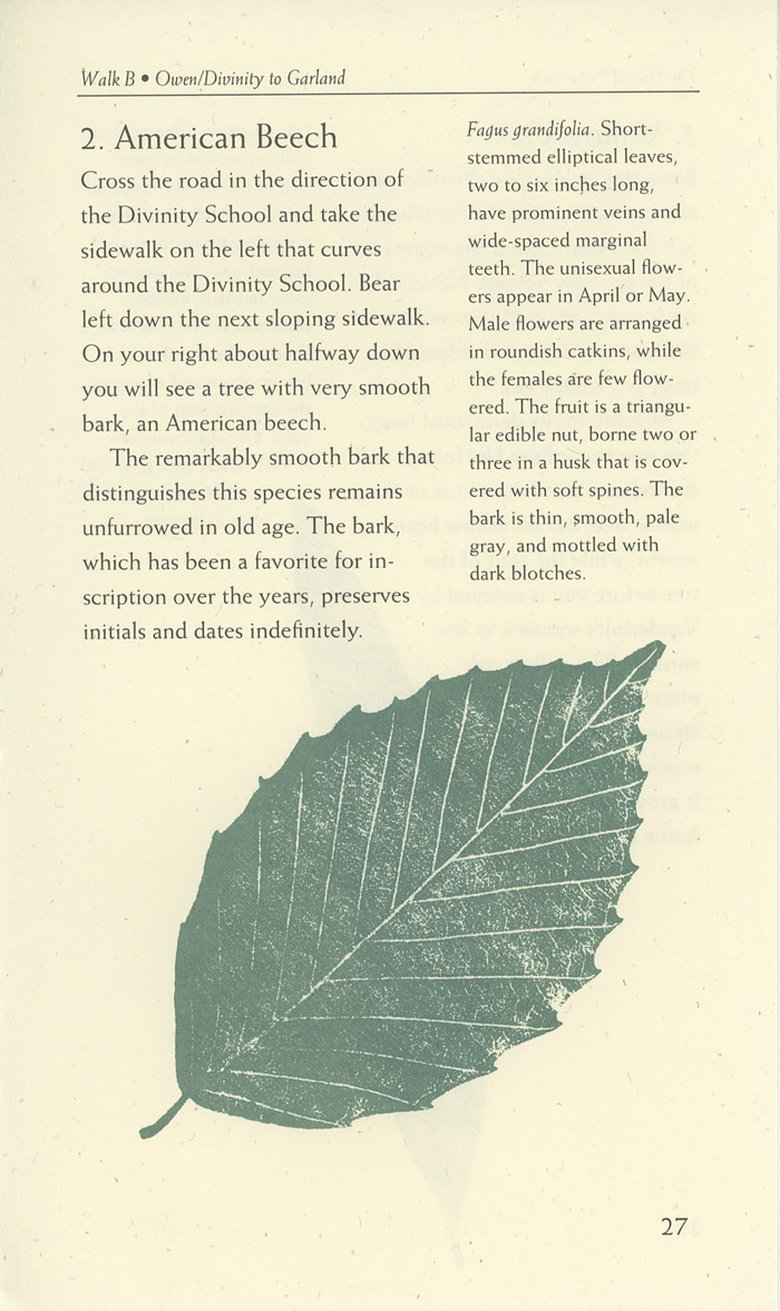 Image of a page from of the Trees of Vanderbilt