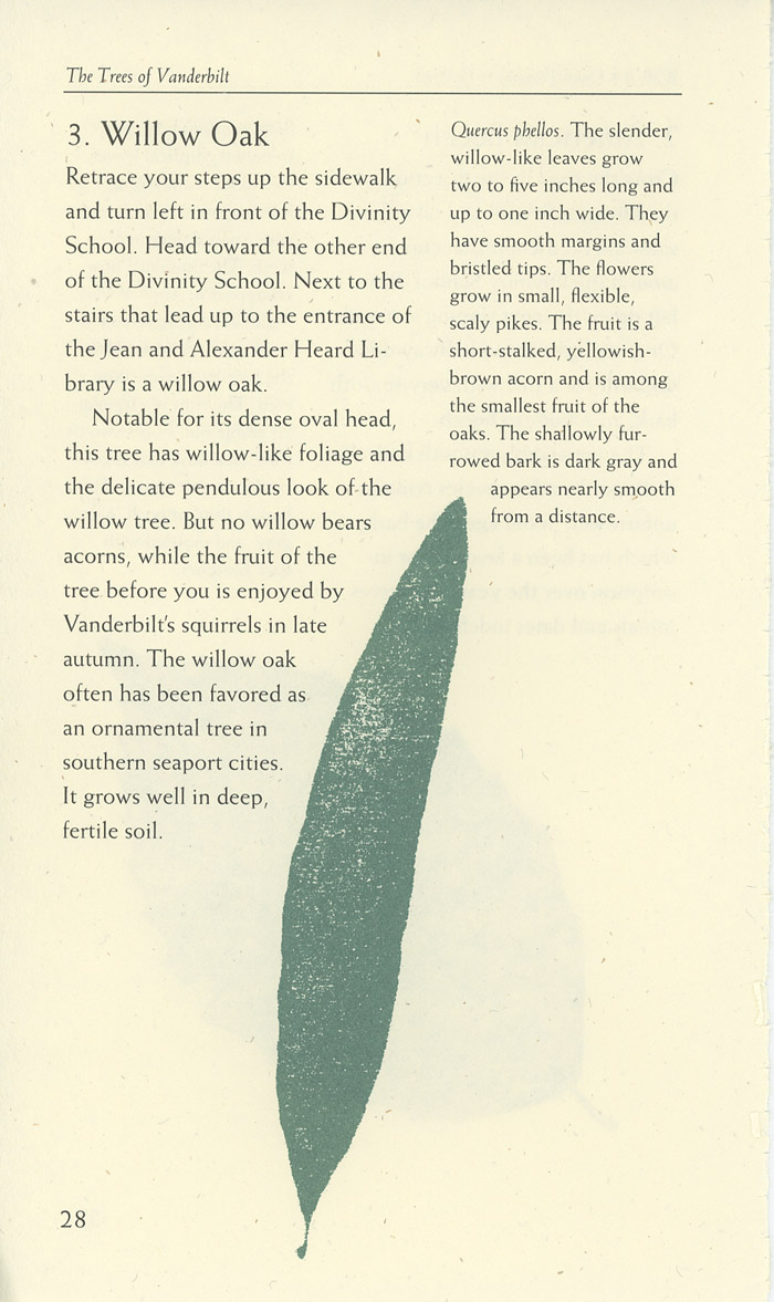 Image of a page from of the Trees of Vanderbilt