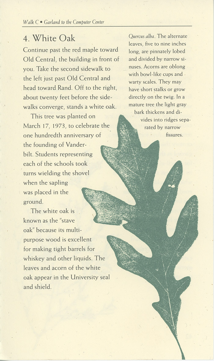 Image of a page from of the Trees of Vanderbilt