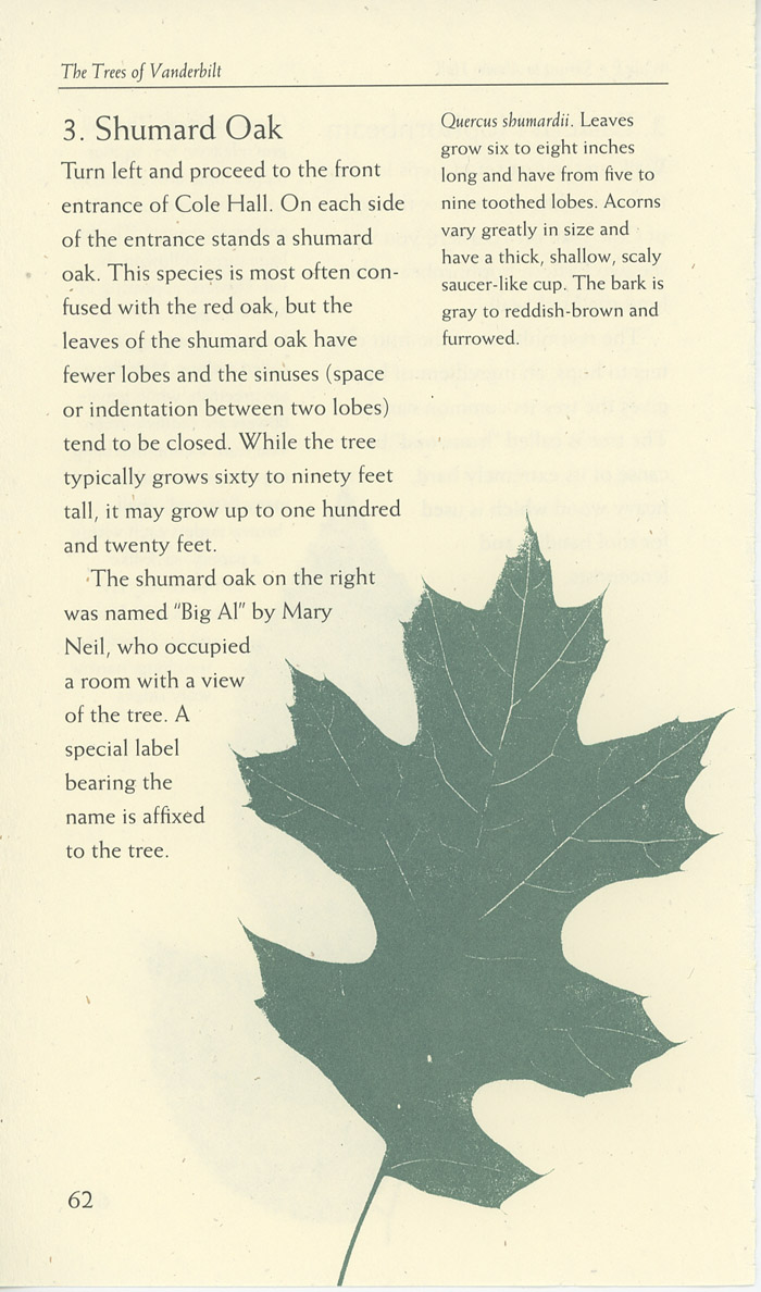 Image of a page from of the Trees of Vanderbilt