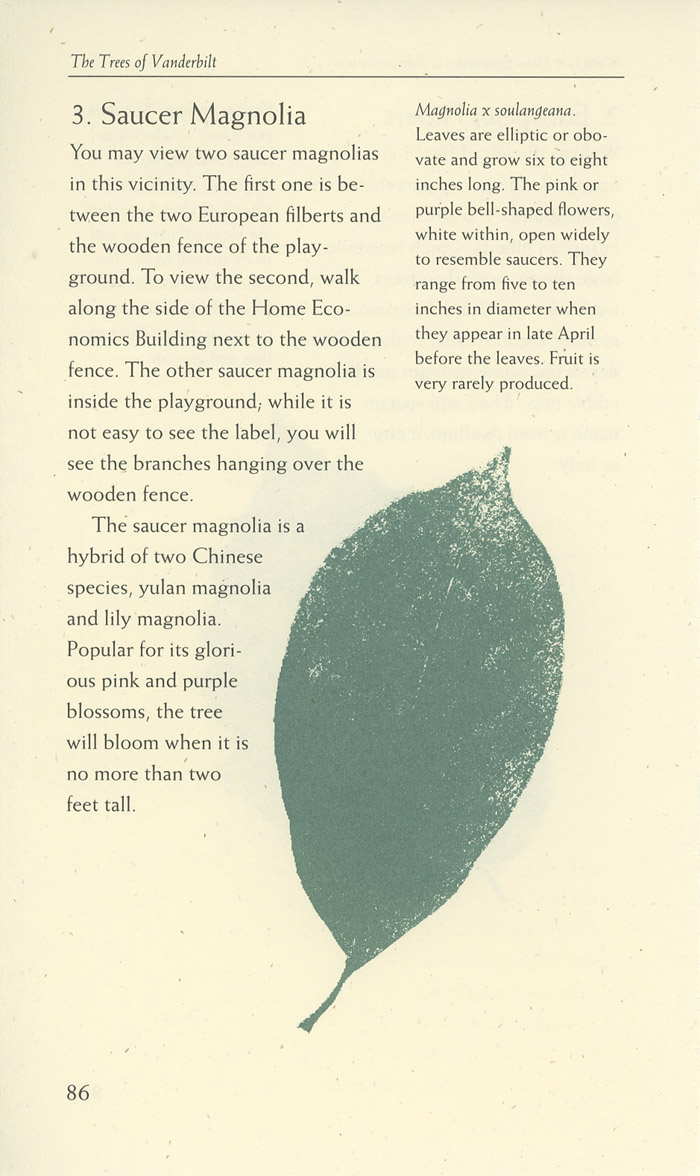 Image of a page from of the Trees of Vanderbilt